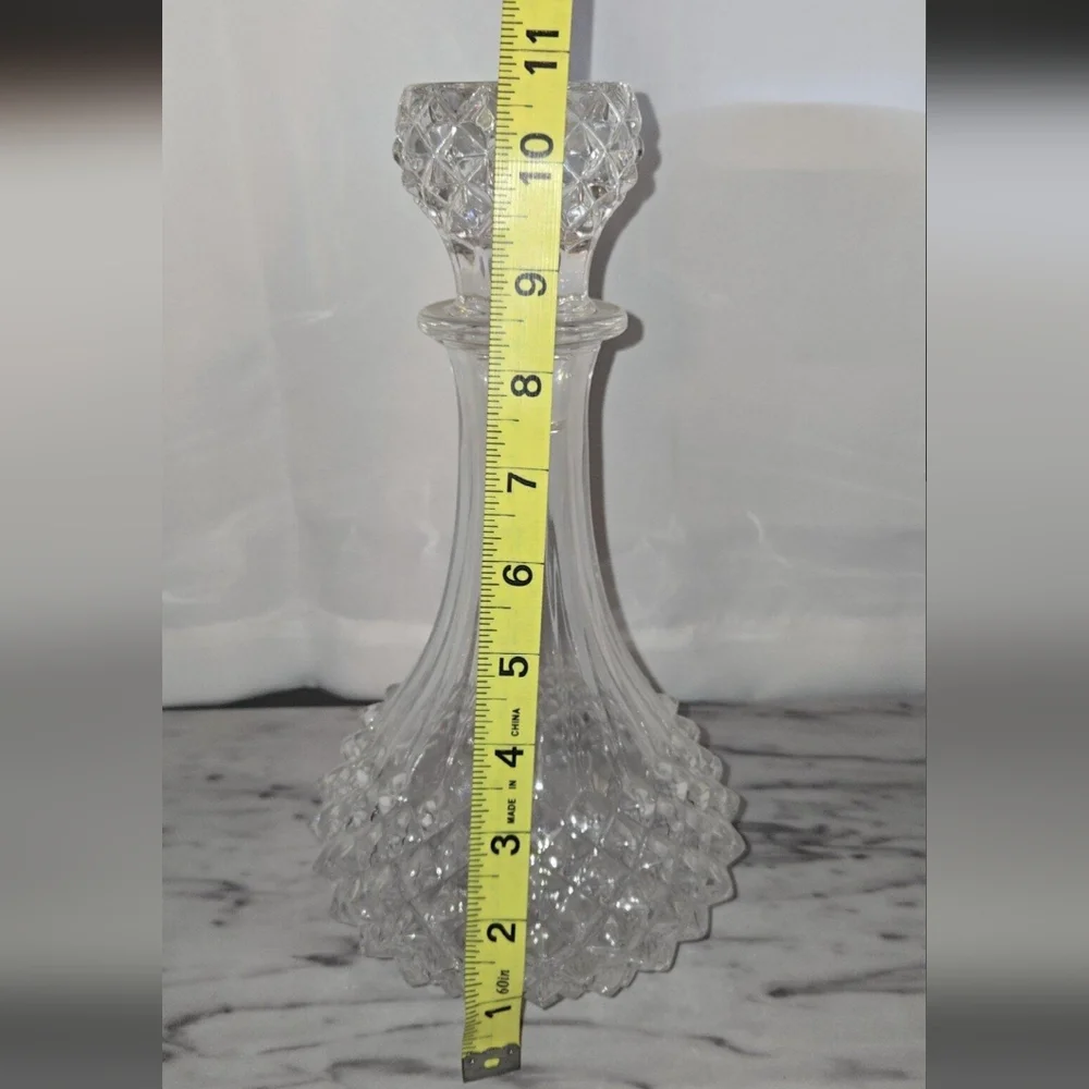 Vintage Crystal Diamond Cut Decanter